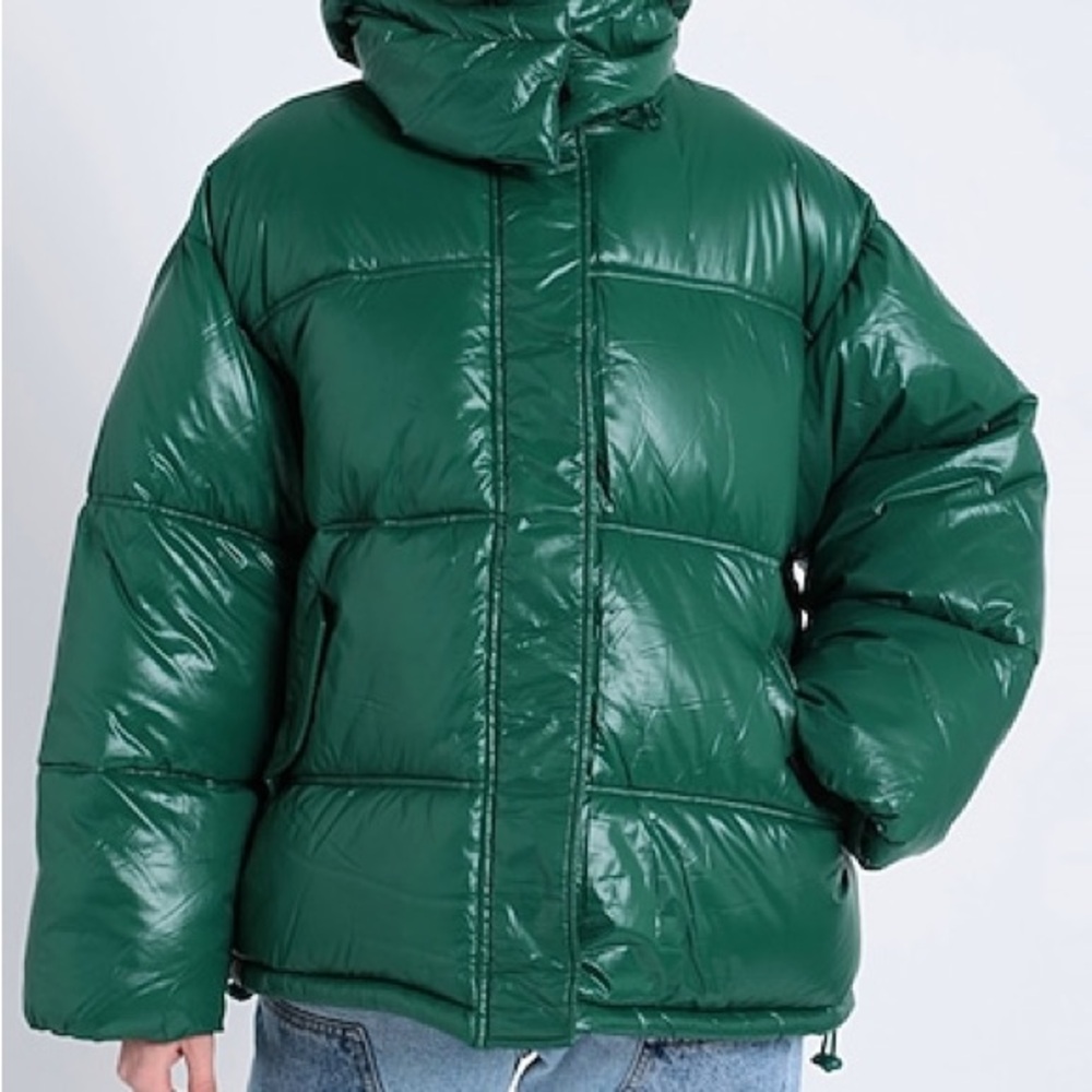 Topshop Green Puffer Jacket